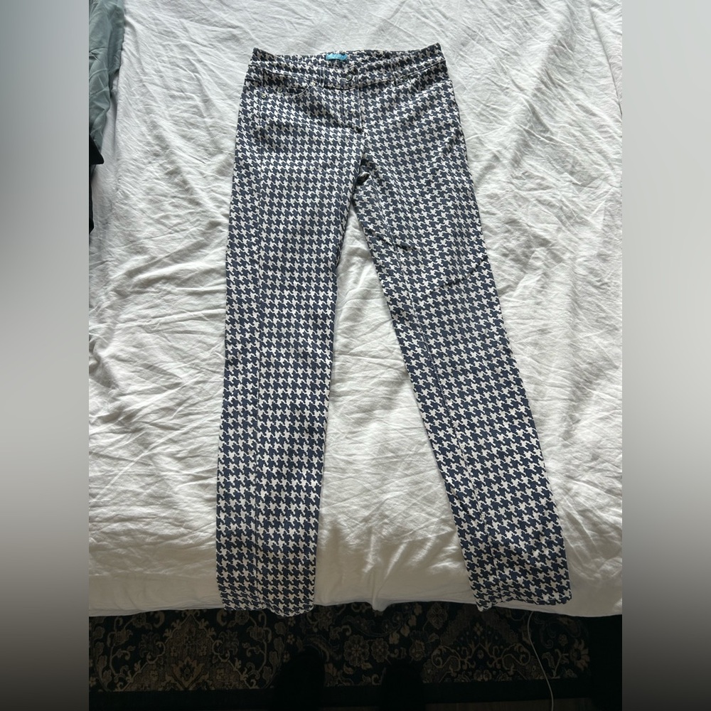J. McLaughlin Black and White Houndstooth Pants